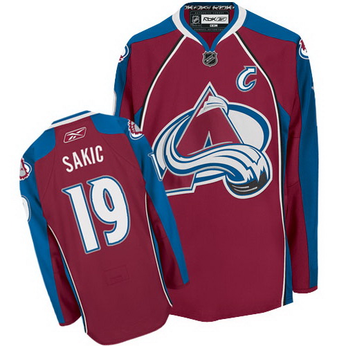 New Red NHL Colorado Avalanche 19 Joe Sakic Hockey Jersey-C Patch